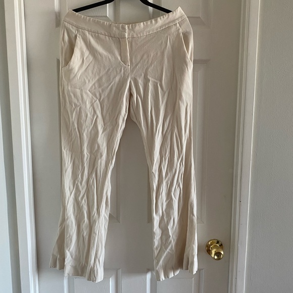 THEORY LINEN CREAM PANTS - Picture 2 of 8